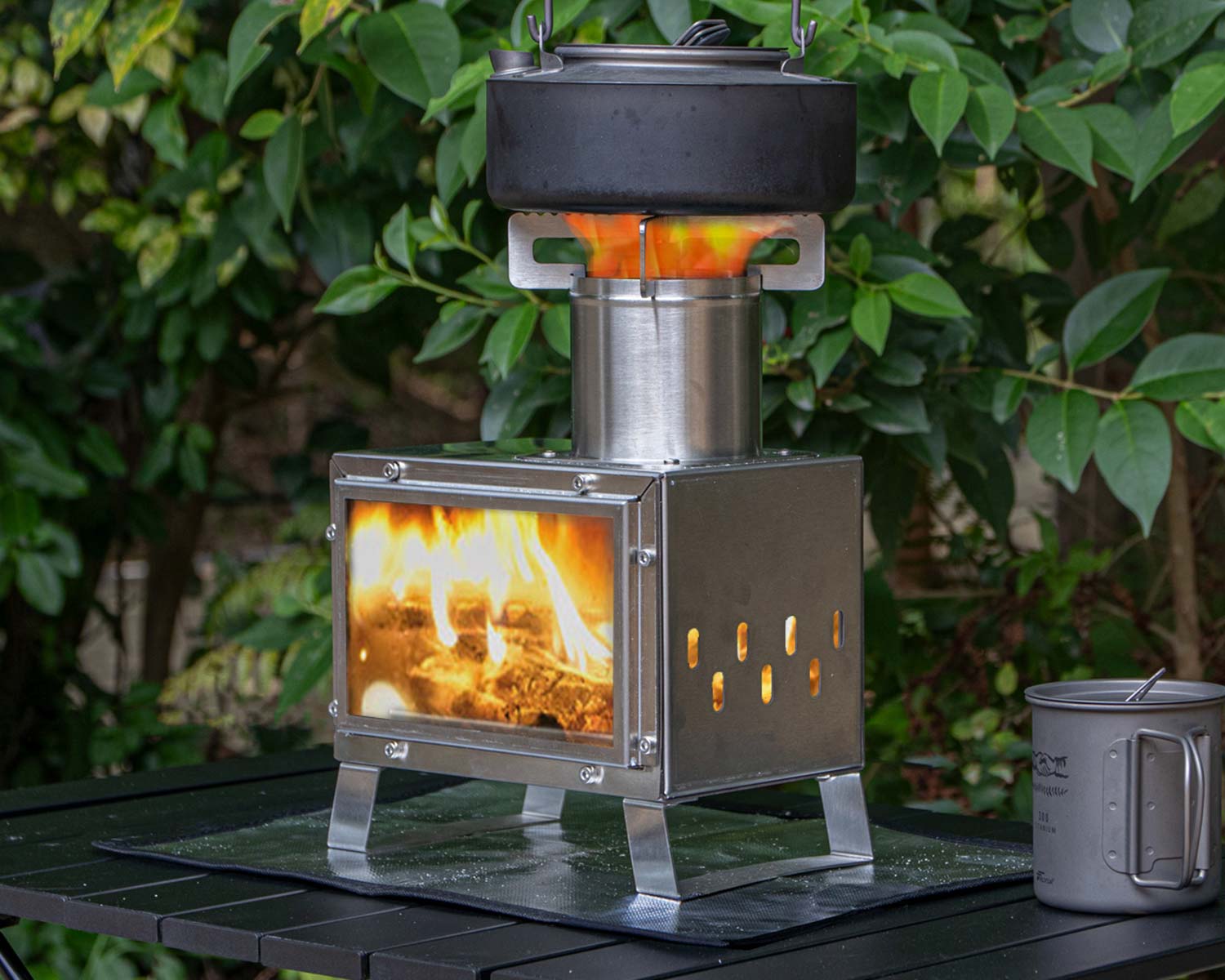 マクアケ薪ストーブPOSTCAMP Mini Table Stove POSTOVE 薪ストーブ