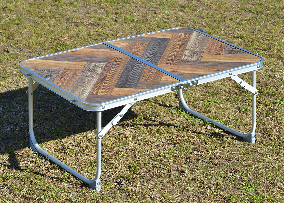 LandField ランドフィールド 木製レジャーテーブル 幅90cm 折りたたみ ロールテーブル 木製 LF-LT090