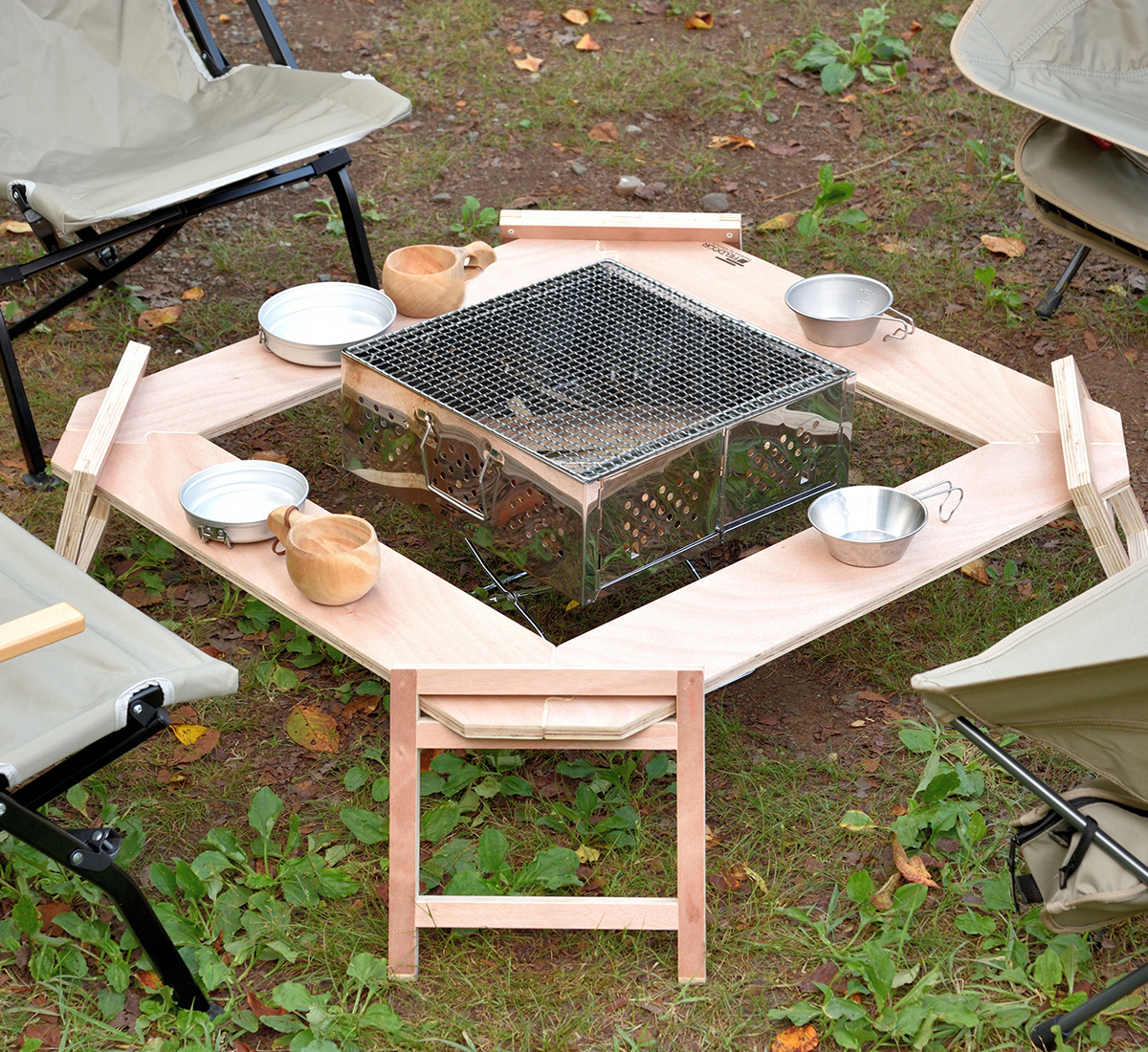 FIELDOOR（フィールドア） パネル式木製囲炉裏テーブル